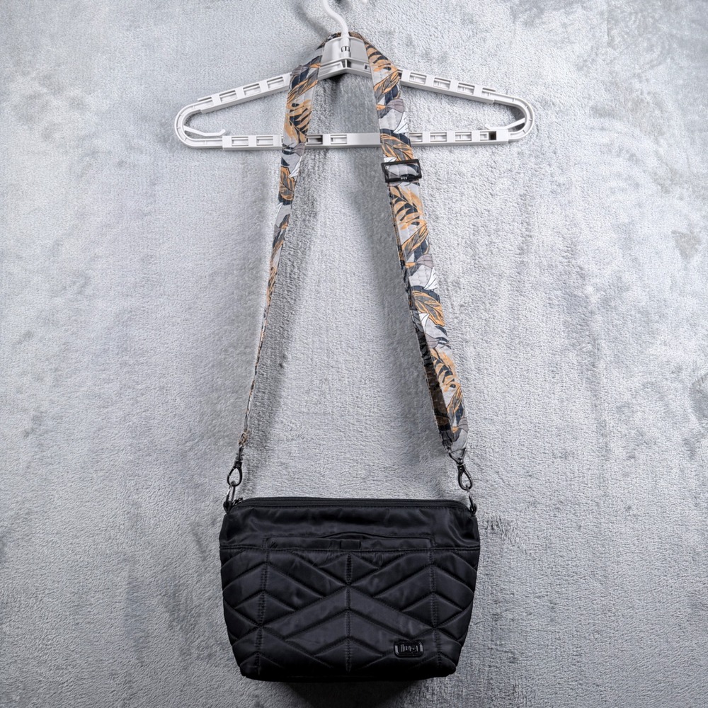 Lug Flare Black Quilted Crossbody‎ Bag Lightweight Travel Everyday Minimalist